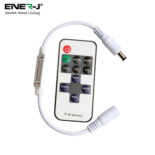 RF Mini Dimming Controller with 11 Key Remote for Single Colour 12V/24V LED Strip Lights
