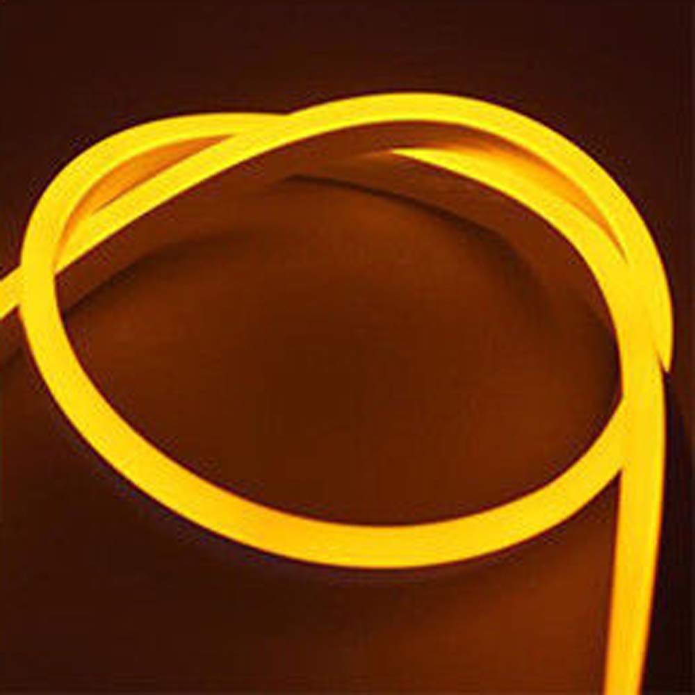 12V LED Neon Strip Kit, 3 Meters Silicon Neon Strip 6x12mm-120 LEDs/Mtr, 4 pcs Wall clips+5A Adapter, 3000K