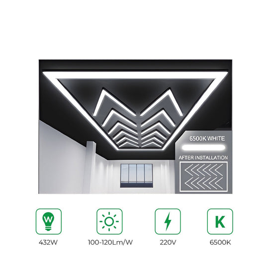 396W Designer Ceiling Light, Arrow Border, CCT Switch – Ener-J