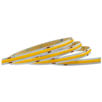 5 Meters Set of 24V Dotless COB Strip with 480 LEDs/M + Dimming Controller + UK Adapter Plug, 4000K
