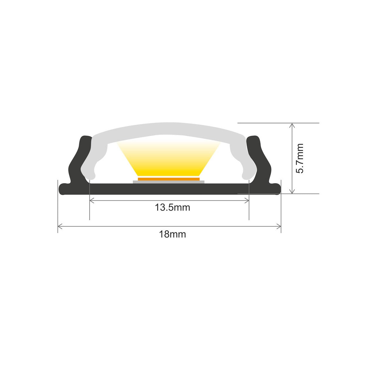 Aluminium Bendable LED Strip Profile 2m Frosted Surface Mount
