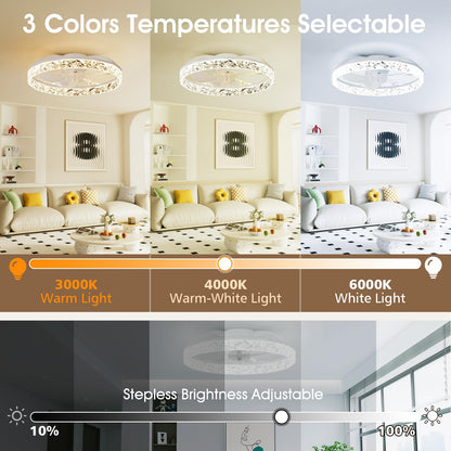 50cm Ceiling Fan with LED Light - White