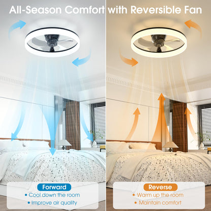 50cm Ceiling Fan with LED Light - Black