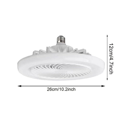 LED Ceiling Fan Light E27 Bulb Fixture with Remote, 3 Speeds & 3 Colour Temperatures - White Fixed Head