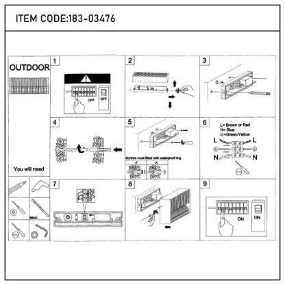 Rectangular Outdoor Wall Light IP65