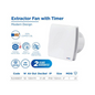 Rother Exhaust Fan 12W 100M3/H Timer White
