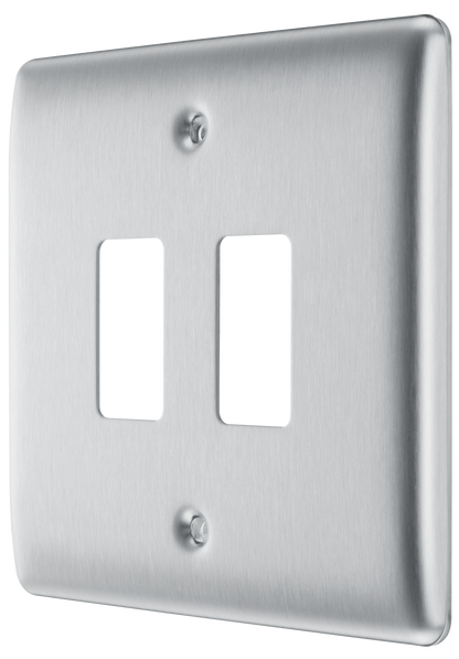 BG Nexus Metal Brushed Steel Grid Front Plate
