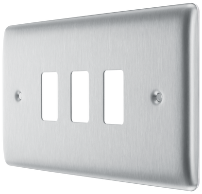 BG Nexus Metal Brushed Steel Grid Front Plate