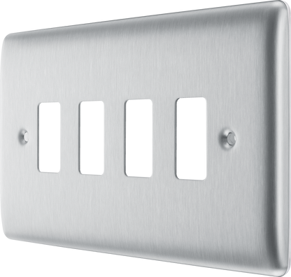 BG Nexus Metal Brushed Steel Grid Front Plate