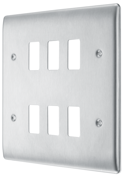 BG Nexus Metal Brushed Steel Grid Front Plate