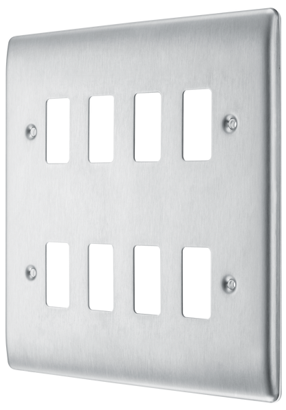 BG Nexus Metal Brushed Steel Grid Front Plate