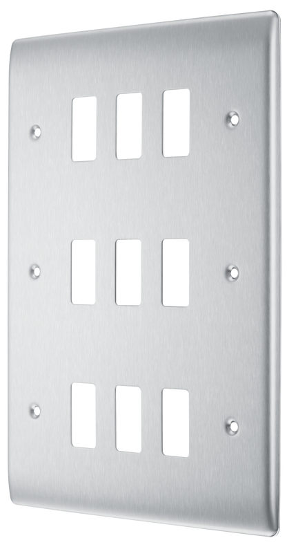 BG Nexus Metal Brushed Steel Grid Front Plate