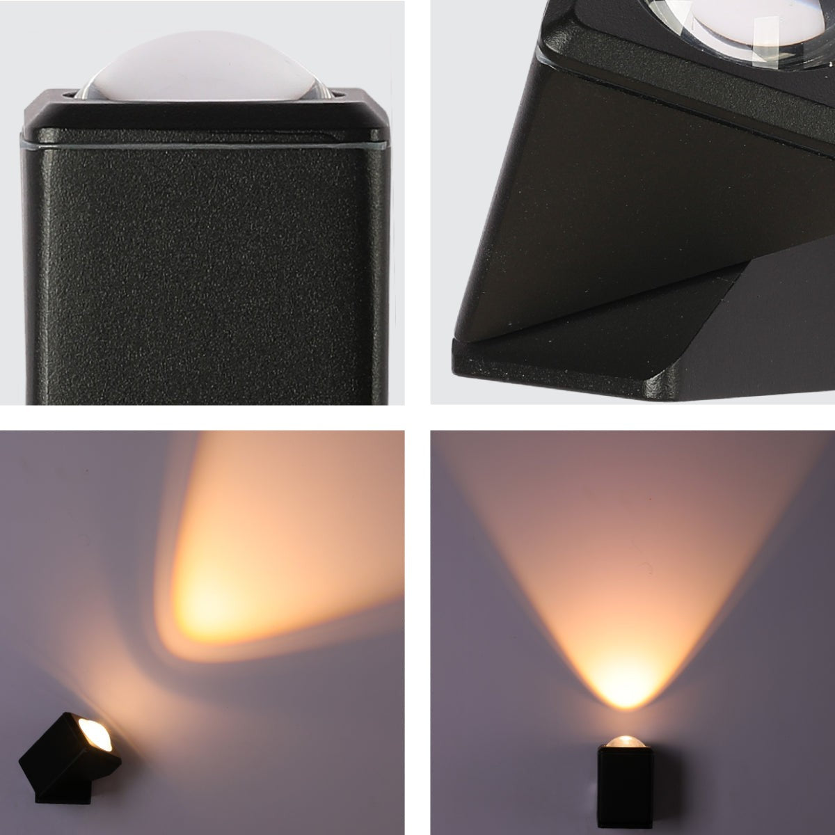 Rotatable Cubes LED Wall Light, Black, 3000K, Narrow Beam