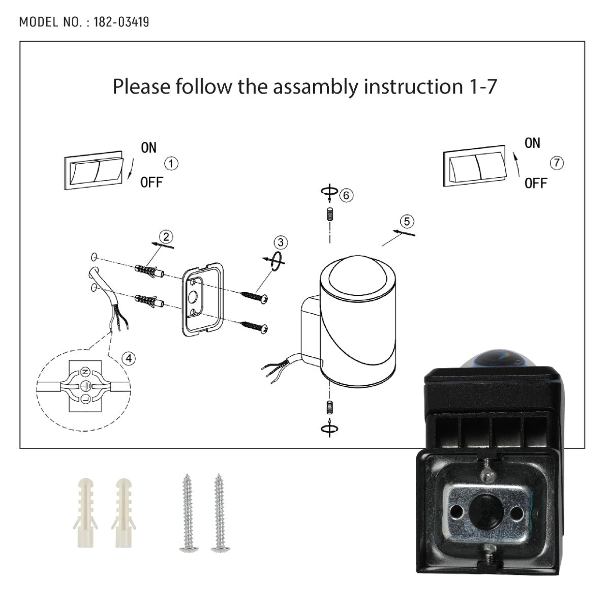 Rotatable Cubes LED Wall Light, Black, 3000K, Narrow Beam