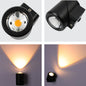 Rotatable Cylinder Outdoor LED Wall Light, Black, Narrow Beam