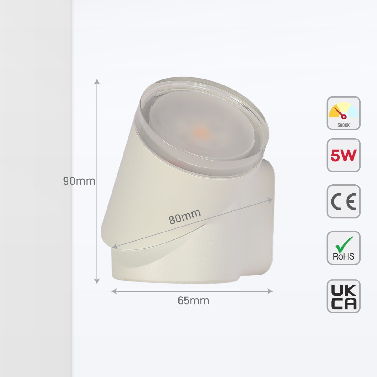 Rotatable Cylinders  Outdoor LED Wall Light White 3000K Wide Beam