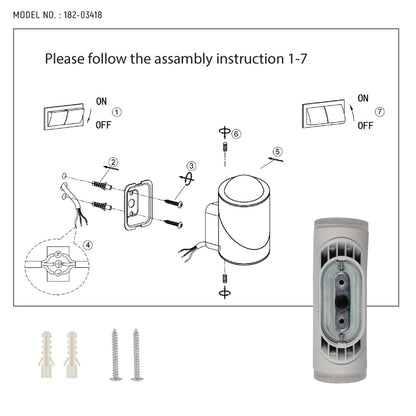 Rotatable Cylinders  Outdoor LED Wall Light White 3000K Wide Beam