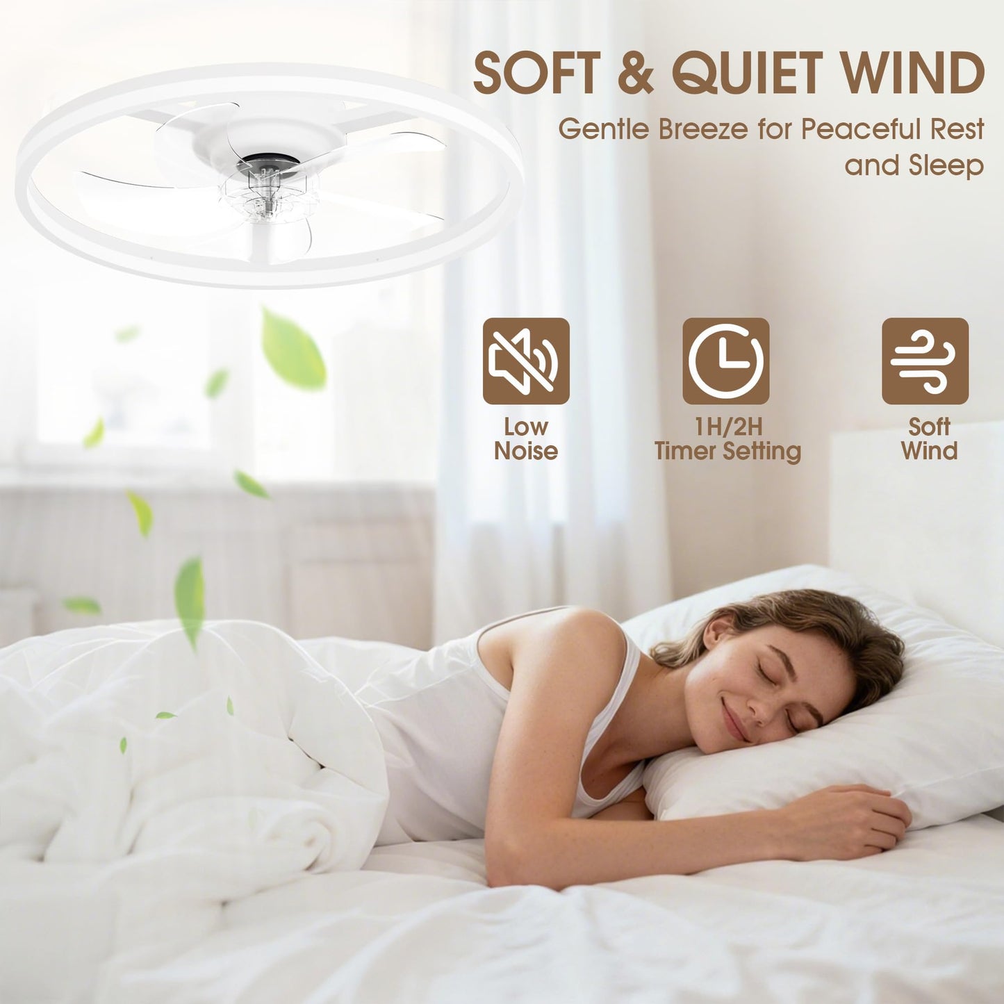 50cm Ceiling Fan with LED Light (3600LM) - White