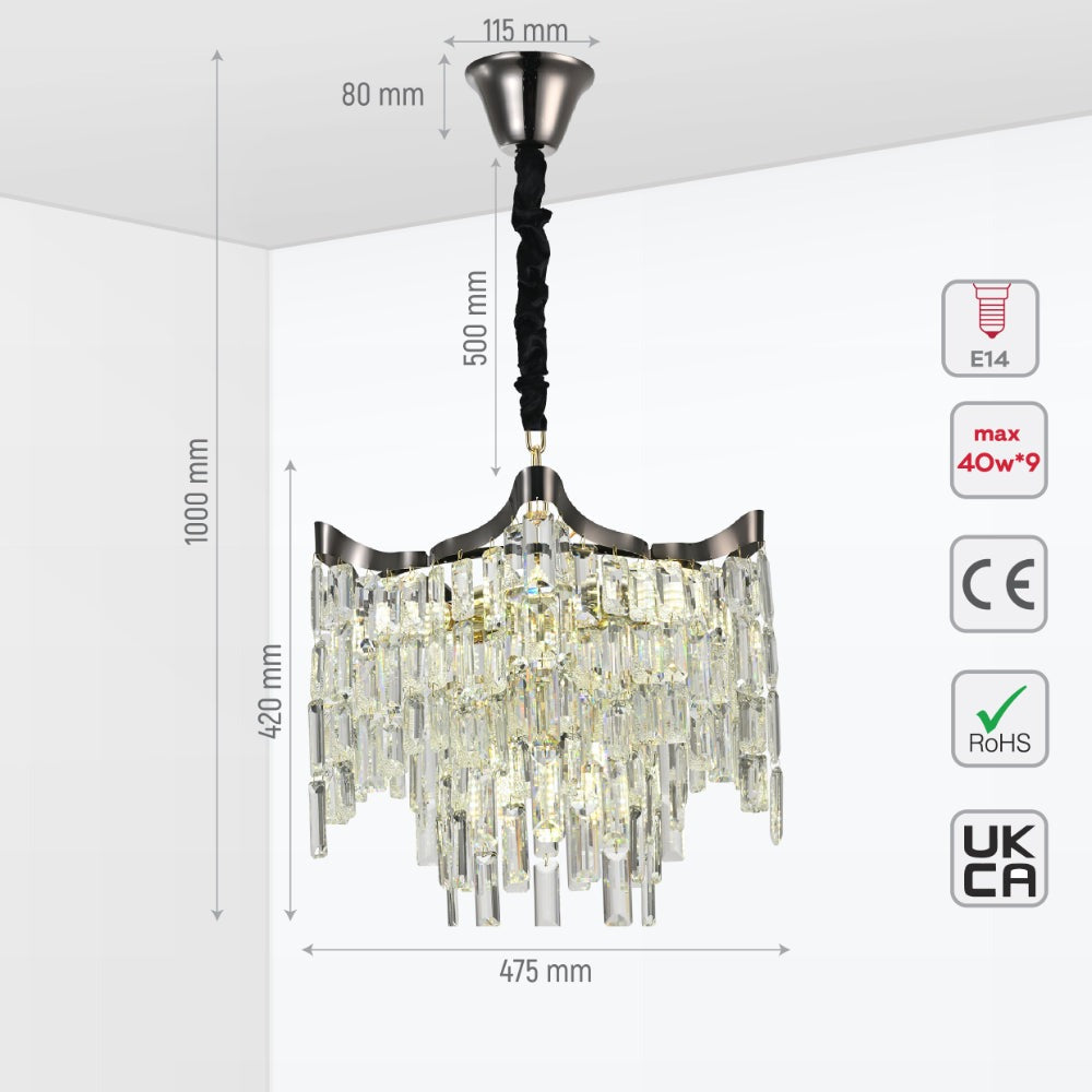Star Crystal Chandelier Ceiling Light
