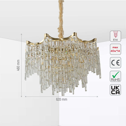 Star Crystal Chandelier Ceiling Light