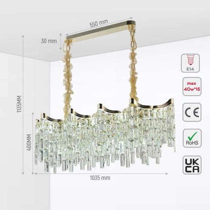 Star Crystal Chandelier Ceiling Light