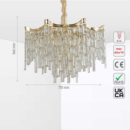 Star Crystal Chandelier Ceiling Light
