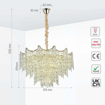 Star Crystal Chandelier Ceiling Light