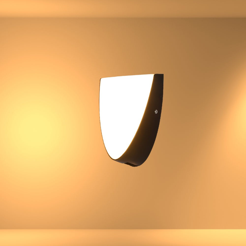 Semi-ellipse Plastic Modern LED Outdoor Wall Light 15W