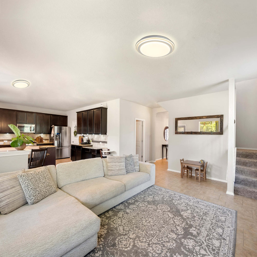 Serenity Halo Dual-Ring LED Flush Mount Ceiling Light