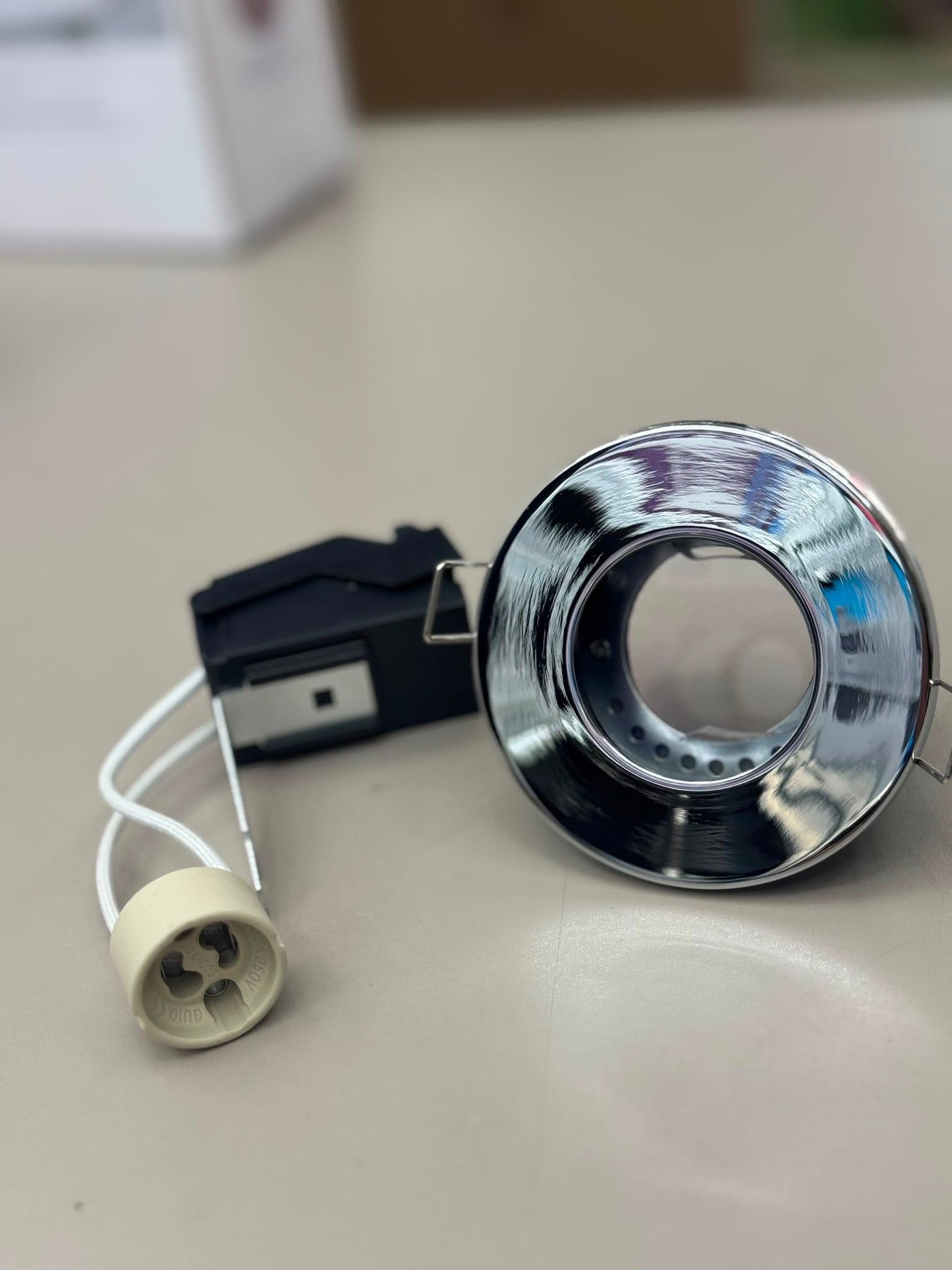 GU10 Holder Downlight IP20 35W – Shiny Chrome