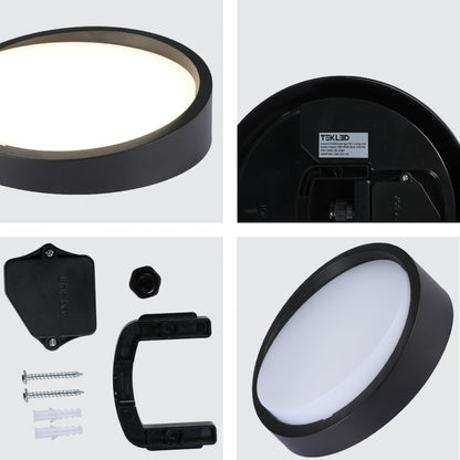 Sleek LED Bulkhead Light IP65 Ceiling Wall Interior Exterior 18W 4000K Black