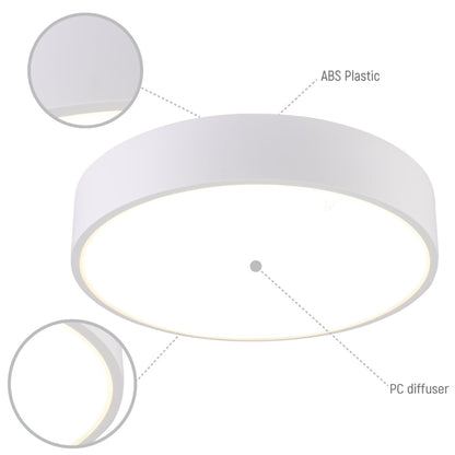 Sleek LED Bulkhead Light IP65 Ceiling Wall Interior Exterior 24W 4000K White