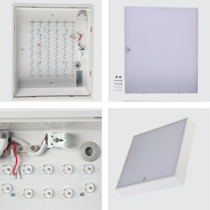 Sleek LED Bulkhead Light IP65 Ceiling Wall Interior Exterior 24W 4000K White