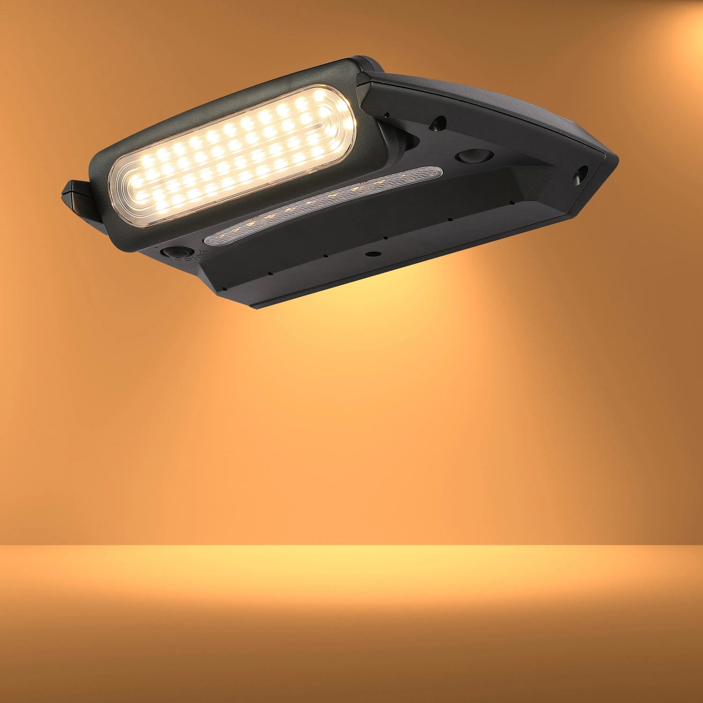 Solar-Powered Tiltable LED Wall Light, Motion Sensor, 3000K Warm White, Rechargeable, Outdoor Use