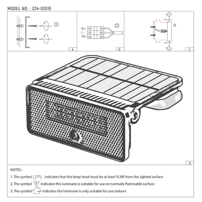 Solar-Powered LED Security Wall Light with PIR Sensor