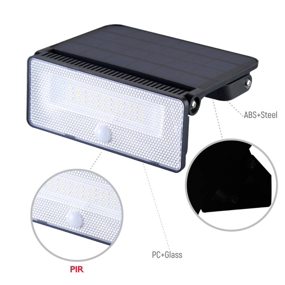 Solar-Powered LED Security Wall Light with PIR Sensor