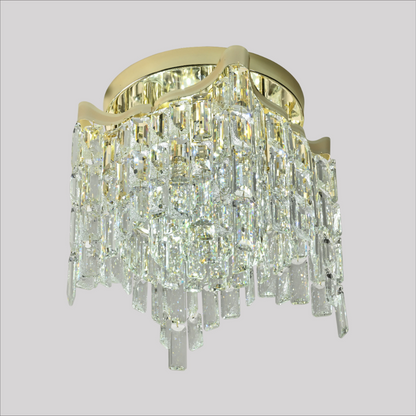 Star Crystal Flush Chandelier Ceiling Light