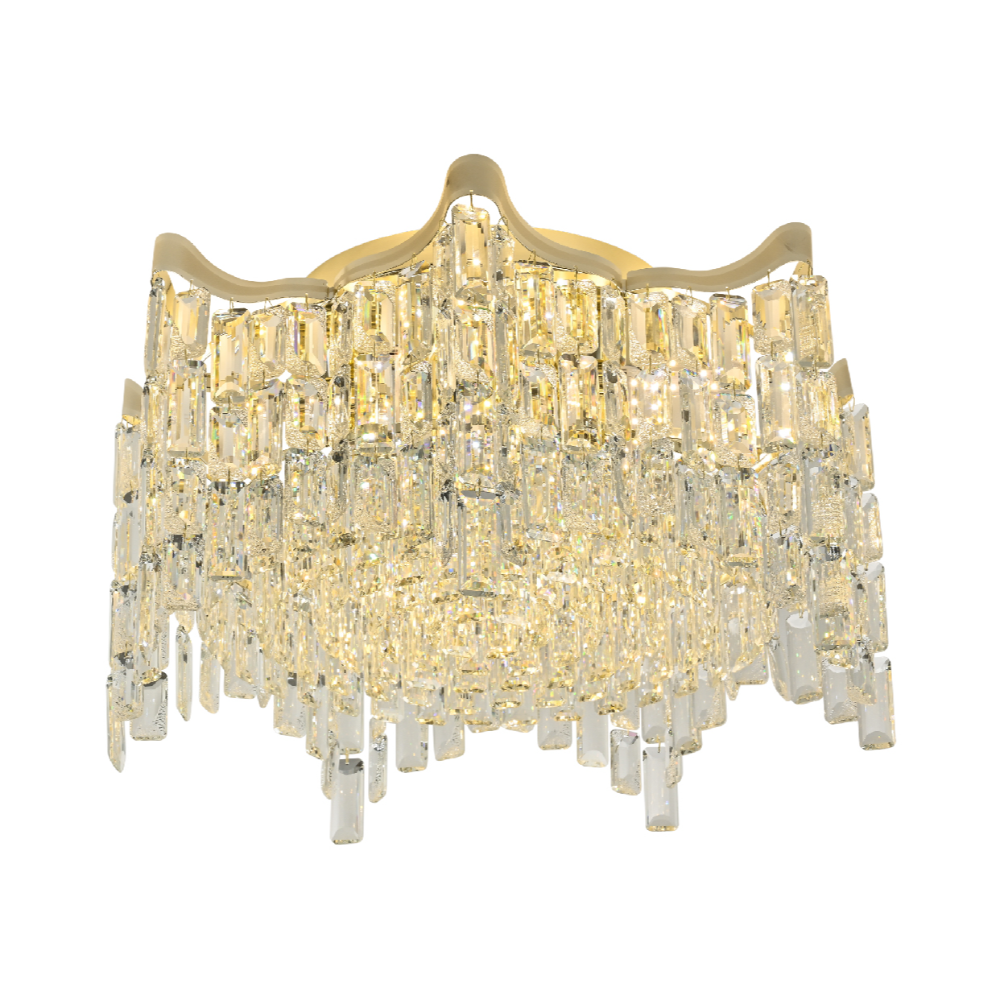 Star Crystal Flush Chandelier Ceiling Light