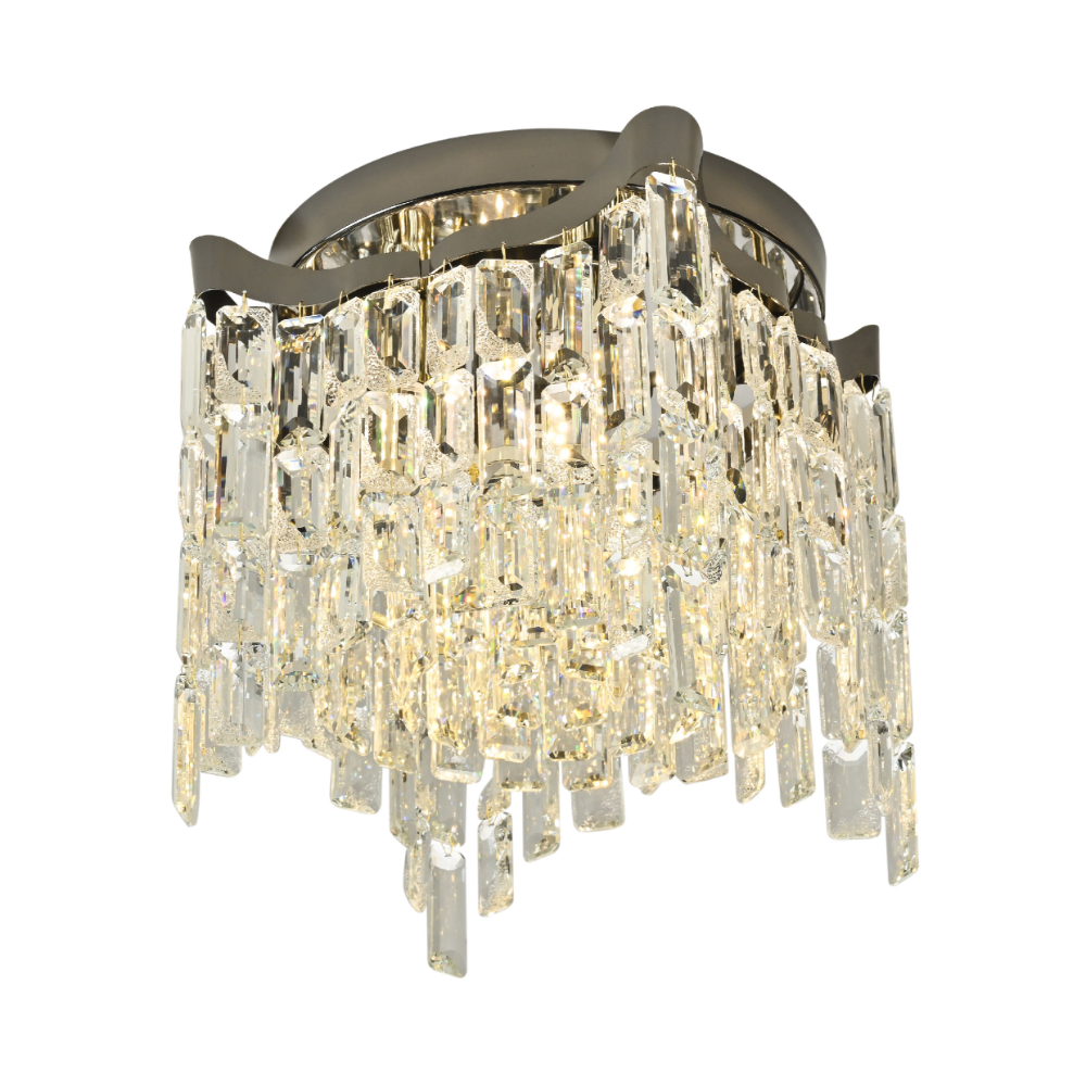 Star Crystal Flush Chandelier Ceiling Light