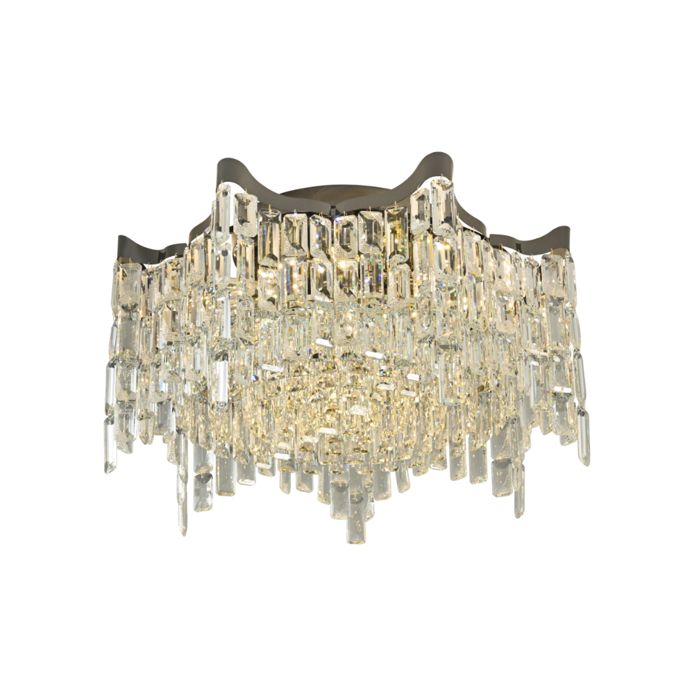 Star Crystal Flush Chandelier Ceiling Light