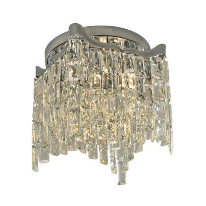 Star Crystal Flush Chandelier Ceiling Light