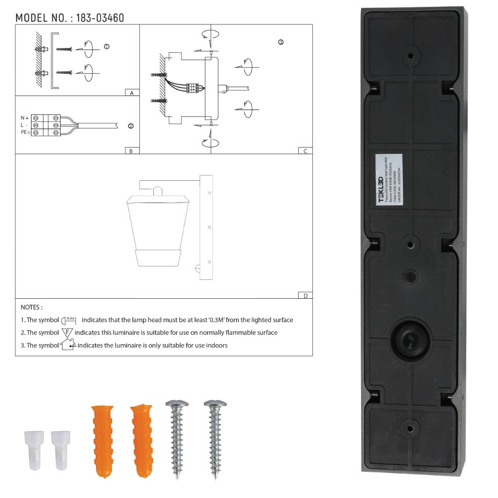 Tiany LED Outdoor Lantern Wall Light 13W 4000K
