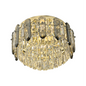 Tiered Flush Chandelier Ceiling Light with Smoky and Clear Crystals