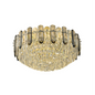 Tiered Flush Chandelier Ceiling Light with Smoky and Clear Crystals