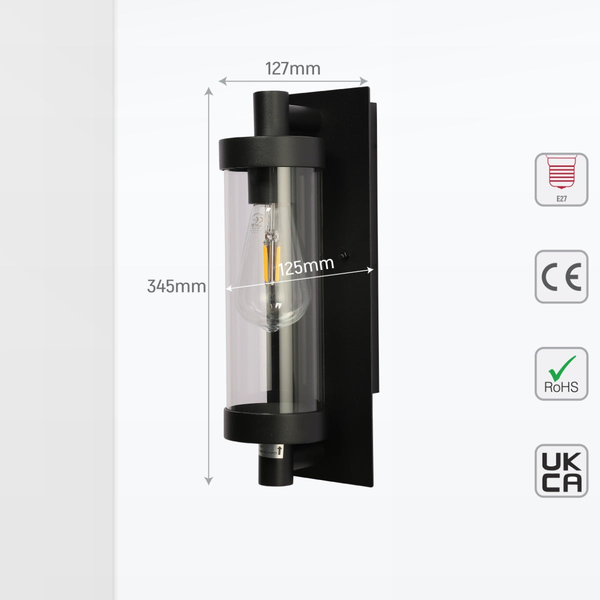 Timeless Elegance Wall Sconce, Glass & Aluminium, E27, In/Out