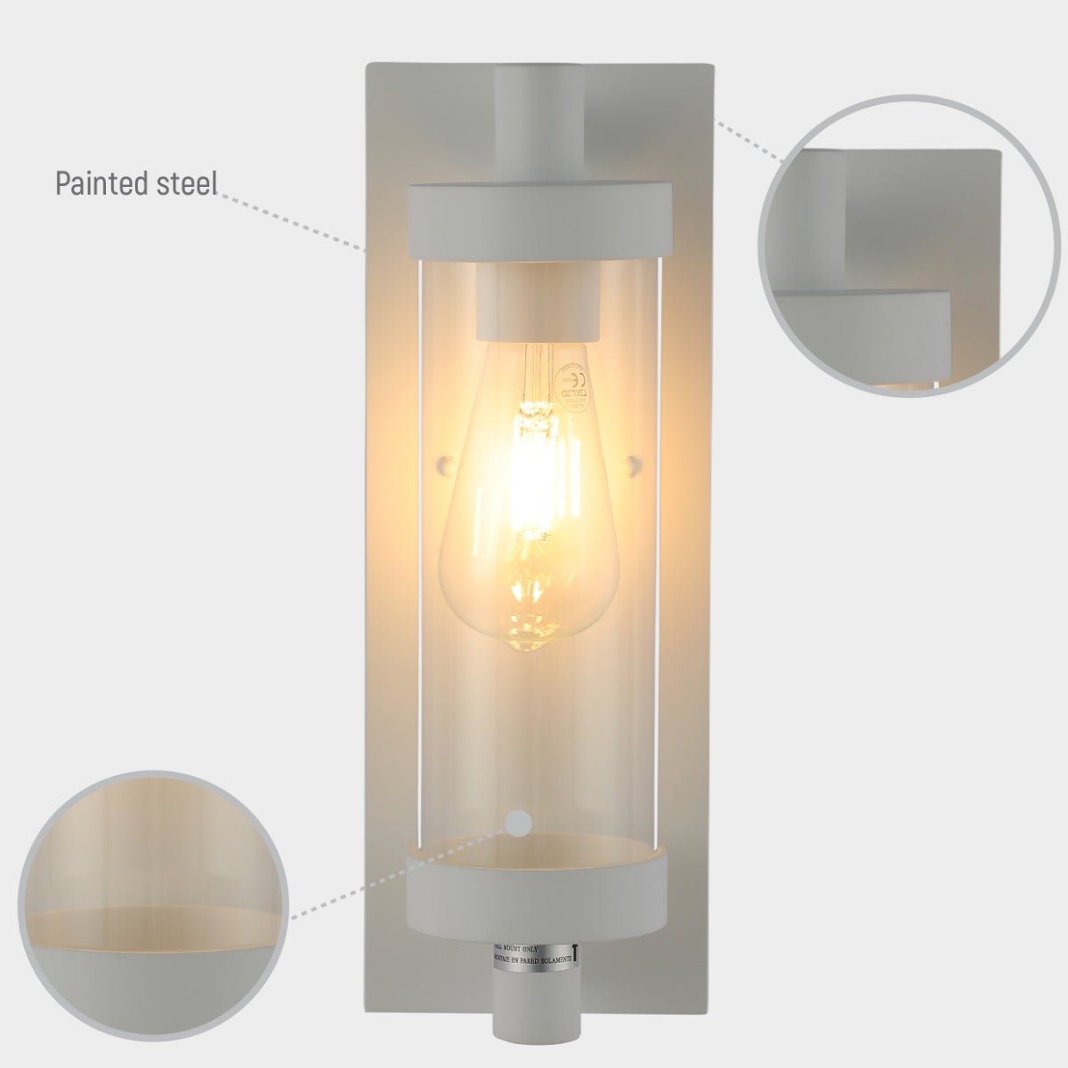 Timeless Elegance Wall Sconce, Glass & Aluminium, E27, In/Out
