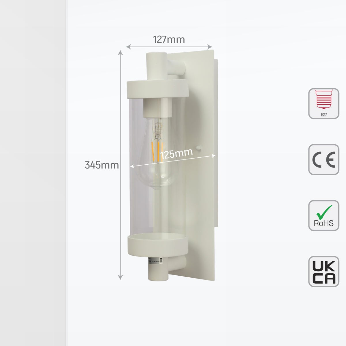 Timeless Elegance Wall Sconce, Glass & Aluminium, E27, In/Out
