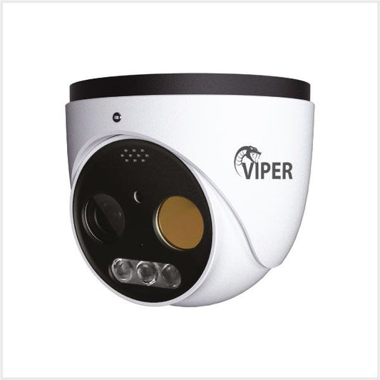 5MP Dual-Lens Thermal & Optical Turret Camera with AI & Light/Siren Warning