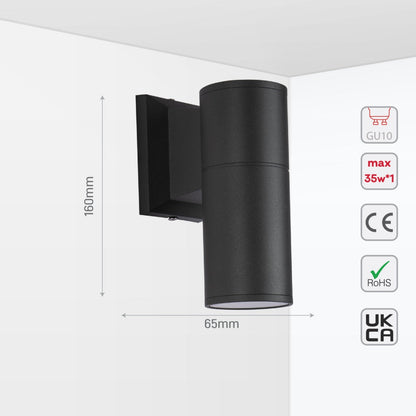 Up-Down Outdoor Wall Lamp IP54 GU10 Dark Grey