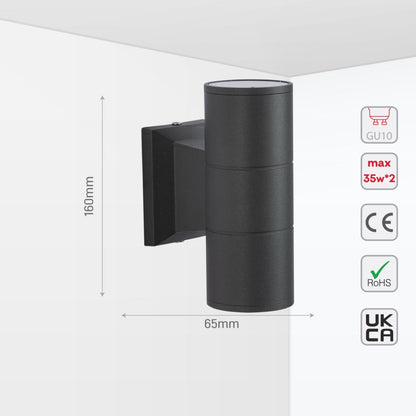 Up-Down Outdoor Wall Lamp IP54 GU10 Dark Grey